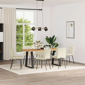 3315661 vidaXL Трапезни столове, 6 бр, кремави, кадифе
