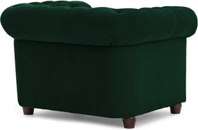 Зелено кадифено кресло честърфийлд York Blik – Ropez