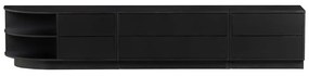 Черна модулна телевизионна масичка от борова дървесина 78x40 cm Finca - WOOOD