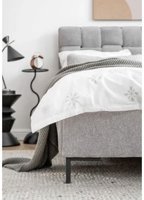 Светлосиво тапицирано двойно легло с включена подматрачна рамка 160x200 cm Eve – Miuform