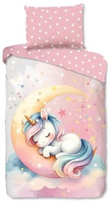 Розово единично памучно детско спално бельо 140x200 cm Molly – Good Morning