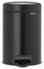 Кош за боклук с педал Brabantia NewIcon 649001, 3 л, Плавно затваряне, Противоплъзгаща основа, Черен