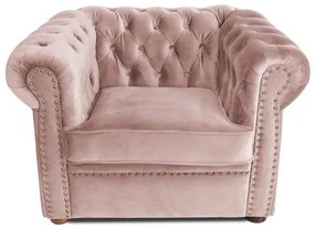 Фотьойл Chesterfield в цвят розов жасмин 94х90х66 см