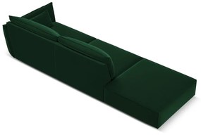 Тъмнозелен кадифен диван десен ъгъл 264 cm Vanda – Mazzini Sofas