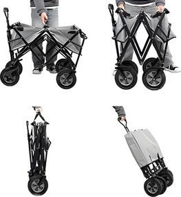 Сгъваема транспортна количка 100 кг – градинска и плажна количка на колела