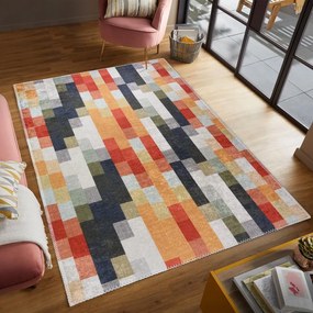 Оранжево-сива пътека подходяща за пране 80x200 cm Blocks of Fun – Vitaus