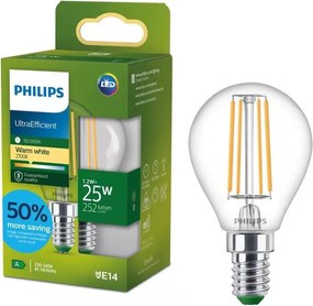 LED крушка ULTRAEFFICIENT VINTAGE Philips P45 E14/1,2W/230V 2700K
