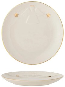 Бяла десертна глинена чиния с коледен мотив ø 16 cm Starry – Bloomingville