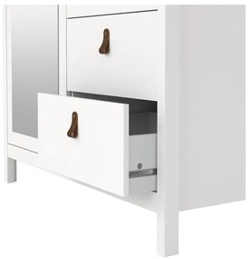 Бял гардероб с огледало 102x199x58 cm Madrid – Tvilum