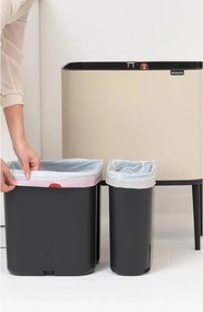 Кош за боклук Brabantia Bo Touch 1005547, 11+23 л, Плавно и безшумно отваряне, Голям отвор, Бежов