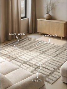 Кремав ръчно изработен вълнен килим 200x300 cm Boho 1.0 Linara – Vikosa