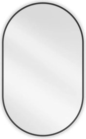 Mexen Loft овално огледало за баня 90 x 55 см, черна рамка - 9851-090-055-000-70