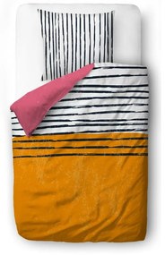 Единично спално бельо от памучен сатен 140x200 cm Black Stripes in Colors – Butter Kings