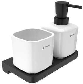 NIMCO MAC 2905831K-T-90-Стенен дозатор за сапун с поставка за четки за зъби MAYA 320 мм