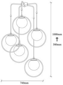 Черно метално висящо осветително тяло Opviq lights Satyros - Opviq lights