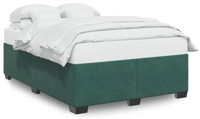 3284640 vidaXL Рамка за легло без матрак, тъмнозелена, 140x200 см, кадифе
