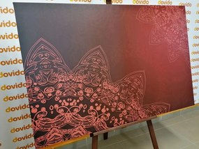 Картина на платно – Модерни елементи на Мандала в кафяви нюанси