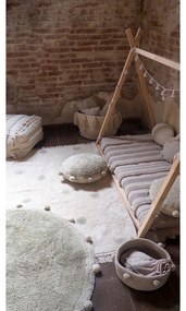 Ръчно изработен памучен детски килим подходящ за пране в цвят каки и кремаво 120x160 cm Hippy Dots Olive – Lorena Canals