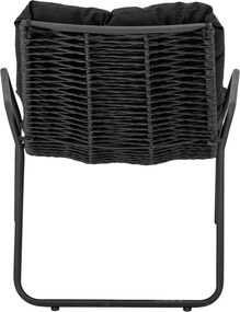 Черен градински шезлонг с табуретка за крака Boel - Bloomingville