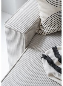 Бял разтегателен ъглов диван от рипсено кадифе (десен ъгъл/"U" форма) Brave Dave – Miuform