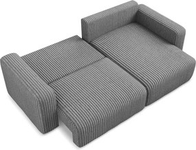 Сив сгъваем/с място за съхранение ъглов диван от рипсено кадифе (десен ъгъл) Kona – Makamii
