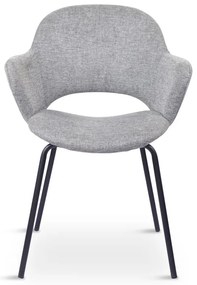 Светлосиви тапицирани трапезни столове в комплект 2 бр. Rowley – Unique Furniture