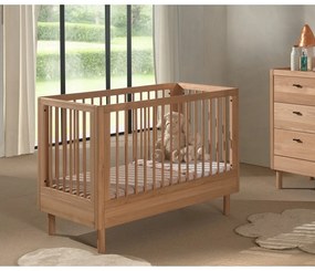 Детско креватче от масивен дъб с регулируема височина в естествен цвят 60x120 cm Forrest – Vipack