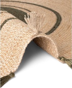 Двустранен/ръчно изработен ютен кръгъл килим в естествен цвят ø 150 cm Basil – Hanse Home