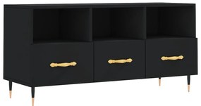 829013 vidaXL ТВ шкаф, черен, 102x36x50 см, инженерно дърво