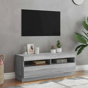 815721 vidaXL ТВ шкаф с LED осветление, сив сонома, 100x35x40 см