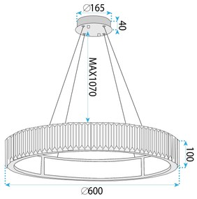Лампа APP1748-CP 60CM