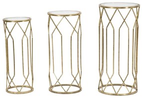 Кръгли странични маси със стъклен плот в комплект от 3 броя ø 32 cm Tunisi - Mauro Ferretti