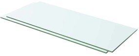 3051564 vidaXL Рафтове, 2 бр, панели прозрачно стъкло, 60x20 см