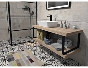 Черна стоманена поставка за плот 49x4 cm – Sapho