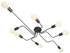 Дизайнерски таванна лампа черна 8-светлини - Facile