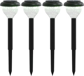 4008189 vidaXL Соларни лампи за пътека със земни шипове 4 бр топло бяло и RGB