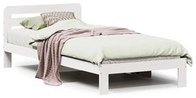 855541 vidaXL Рамка за легло без матрак, бял, 90x200 см, бор масив