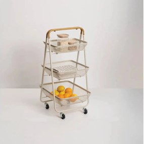 Кухненска количка 5five Mayaj, Метал, 3 нива - Слонова кост