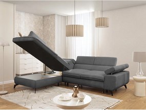 Сив шенилов ъглов диван (ляв ъгъл L форма) Marbeya – Ropez