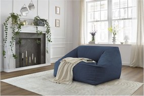 Тъмносин пуф от рипсено кадифе Lilibet – Bobochic Paris