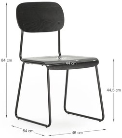 Черни трапезни столове в комплект от 2 бр. Aira – Marckeric