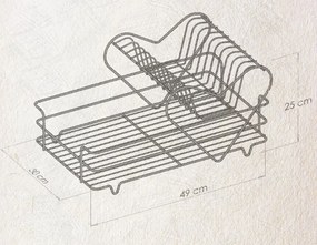 СУШИЛНИК ЗА СЪДОВЕ TEKNO TEL KB-011 , хром , прозрачна тавичка