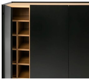 Черен висок скрин от декор от дъб 95x120 cm Arista – Teulat