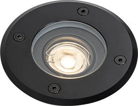 Модерен външен наземно прожектор черен 35 мм регулируем IP65 - Delux