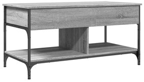 845369 vidaXL Кафе маса, сив сонома, 100x50x50 см, инженерно дърво и метал