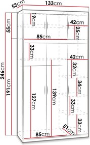 Гардероб Elena 3D plus-Sonoma