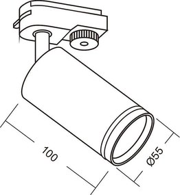 Спот за релсов монтаж KING, бял, 1хGU10