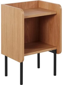 Нощно шкафче от дъбова дървесина с рафтове в естествен цвят Wrap - Bonami Selection