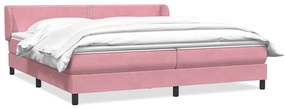 3317462 vidaXL Box Spring легло с матраци розово 200x210 cm кадифе