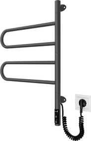 Електрически въртящ се сушилник за кърпи TRISTAR 75W/230V 62,5x44,5 cm IP44 неръждаема стомана/черен